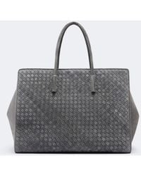 Bottega Veneta - Barbara Large Intrecciato Suede Tote Bag - Lyst