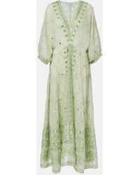 Juliet Dunn - Embellished Cotton Maxi Dress - Lyst