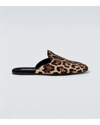 Dolce & Gabbana - Leopard-Print Calf Hair Mules - Lyst