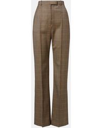 McQueen - Country Check High-Rise Wool Straight Pants - Lyst