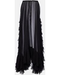 Chloé - Ruffled Sheer Silk Maxi Skirt - Lyst