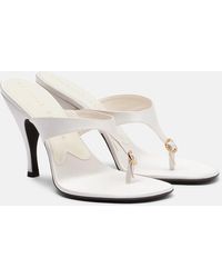 Herbert Levine - Kiss And Tell Embellished Satin Thong Sandals - Lyst