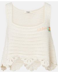Chloé - Crochet Scalloped Cotton Top - Lyst