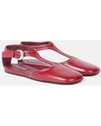 Jil Sander - Flache Schuhe Aus Leder - Lyst