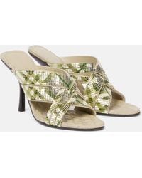 Burberry - Cabana 90 Check Mules - Lyst