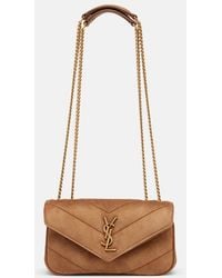 Saint Laurent - Loulou Mini Suede Shoulder Bag - Lyst