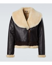 JW Anderson - Shearling-Trimmed Leather Jacket - Lyst