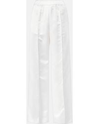 Jil Sander - High-Rise Satin Wide-Leg Pants - Lyst