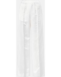 Jil Sander - High-Rise Satin Wide-Leg Pants - Lyst