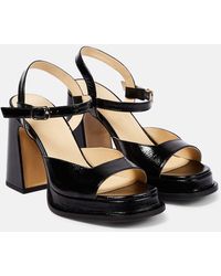Souliers Martinez - Gracia Patent Leather Platform Sandals - Lyst
