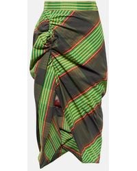 Vivienne Westwood - Side Panther Cotton And Linen Midi Skirt - Lyst