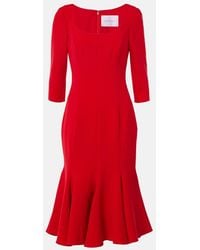 Carolina Herrera - Crepe Midi Dress - Lyst