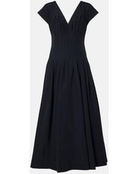 Jonathan Simkhai - Nina Pleated Cotton-Blend Midi Dress - Lyst