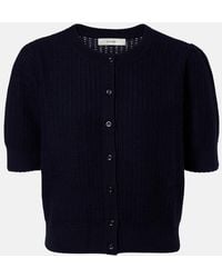 FRAME - Ladder Pointelle Cashmere Cardigan - Lyst