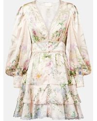 CAMILLA - Crystal-Embellished Silk Minidress - Lyst