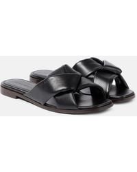 Ferragamo - Pantoletten Aus Leder - Lyst