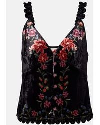 FARM Rio - Top En Velours A Fleurs - Lyst