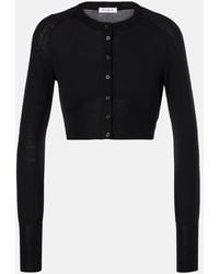 Alaïa - Cropped Wool-Blend Cardigan - Lyst