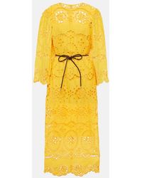 Zimmermann - Pop Embroidered Midi Dress - Lyst