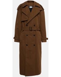 Saint Laurent - Double-breasted Cotton Trench Coat - Lyst