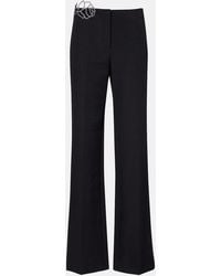 Blumarine - Embellished Crepe Cady Flared Pants - Lyst