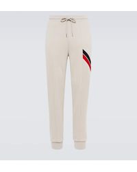 Moncler - Striped Cotton-blend Sweatpants - Lyst