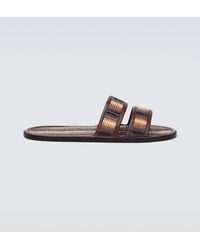 Bode - Duotone Leather-Trimmed Slides - Lyst