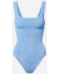 Hunza G - Coverage Square Neck Swimsuit - Lyst