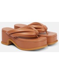 Dries Van Noten - Leather Platform Thong Sandals - Lyst
