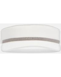 Brunello Cucinelli - Monili Leather-Trimmed Visor - Lyst