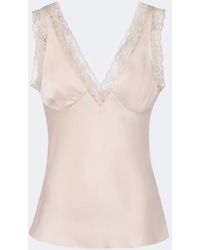 Posse - Blake Lace-Trimmed Silk Satin Top - Lyst