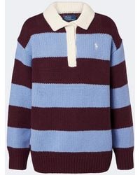 Polo Ralph Lauren - Striped Wool-Blend Polo Sweater - Lyst
