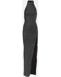 Balmain - Rhinestone-Embellished Velvet Maxi Dress - Lyst