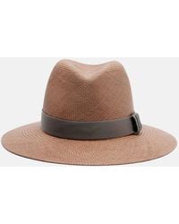 Brunello Cucinelli - Straw Fedora Hat - Lyst