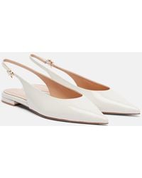 Gianvito Rossi - Robbie Patent Leather Slingback Flats - Lyst