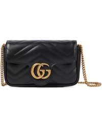 Gucci Super Mini gg Marmont Bag - Black
