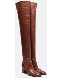 Saint Laurent - Odeon Leather Over-The-Knee Boots - Lyst