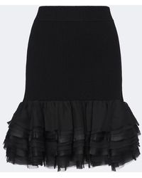 Nina Ricci - Ruffled Wool And Cashmere Miniskirt - Lyst
