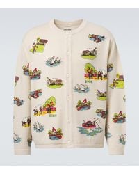 Bode - Beaded Camp Wool And Cotton Cardigan - Lyst