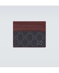 Gucci - Gg Canvas And Leather Card Holder - Lyst