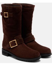 Jimmy Choo - Biker Suede Mid-Calf Boots - Lyst