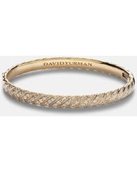 David Yurman - Sculpted Cable 18Kt Bangle With Diamonds - Lyst