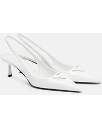 Prada - Slingback-Pumps Aus Leder - Lyst