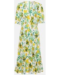 Diane von Furstenberg - Jemma Floral Crepe Midi Dress - Lyst