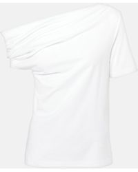 Givenchy - Draped One-shoulder Cotton T-shirt - Lyst