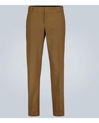Prada - Pantalones de algodon con logo - Lyst