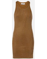 The Attico - Minikleid Aus Baumwoll-Jersey Mit Kristallen - Lyst