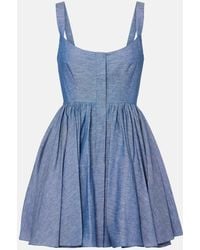 Alaïa - Vestido Bustier Corto De Chambray - Lyst