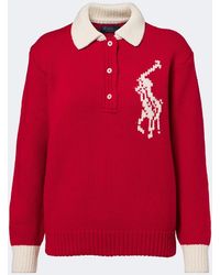 Polo Ralph Lauren - Big Pony Intarsia Wool Polo Sweater - Lyst