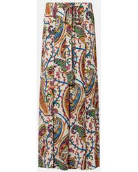Etro - Paisley Pleated Palazzo Pants - Lyst